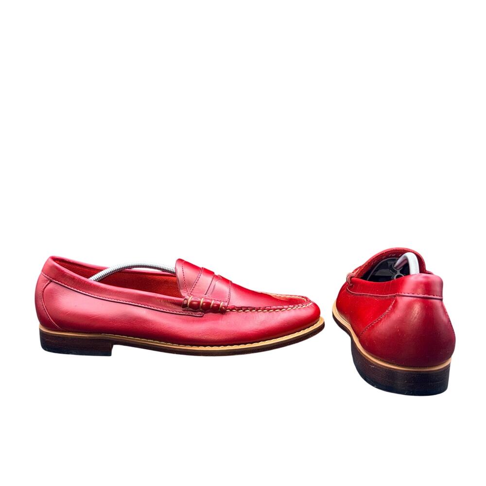 G.H. Bass Weejuns Penny Loafers Red Leather Mens 10 D Classic Preppy Shoes